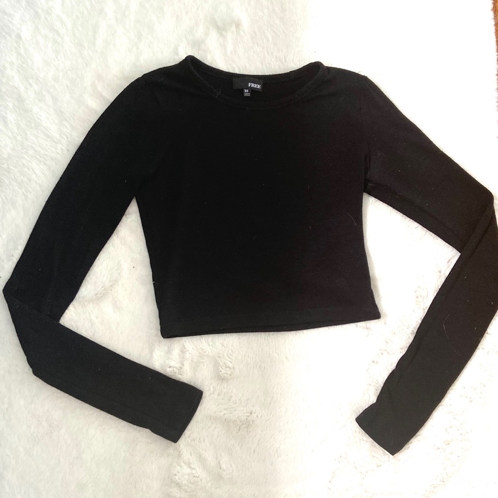 Aritzia Long Sleeve Black Croptop